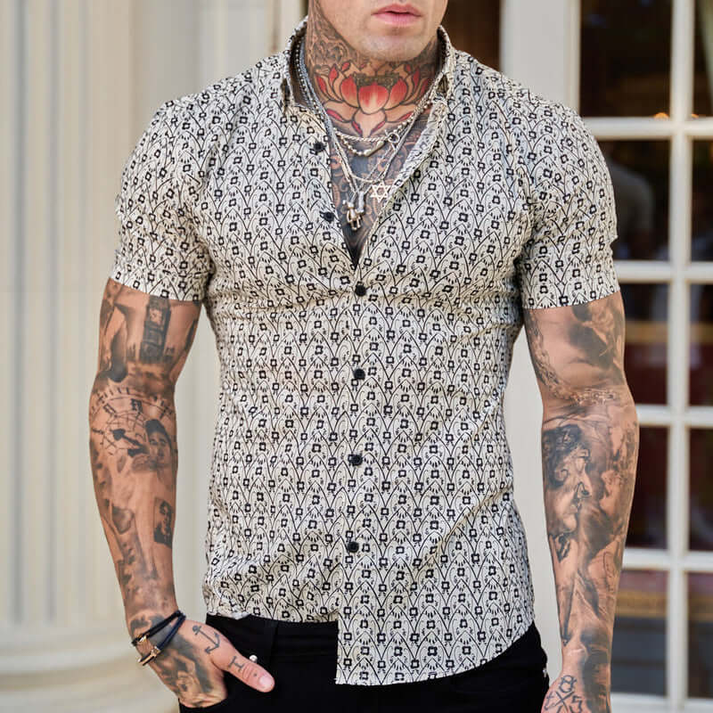 Slim-Fit Herrenhemd mit Print