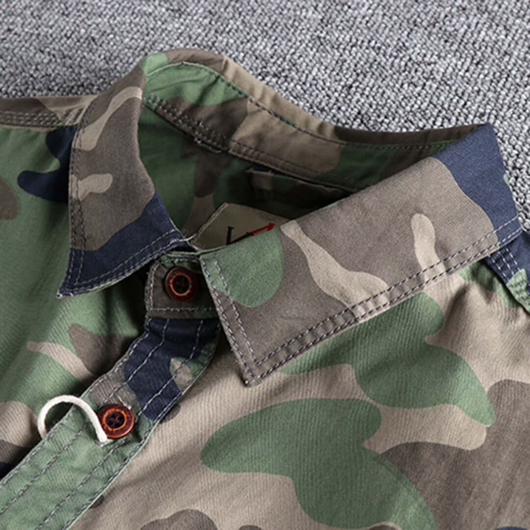 Robustes Herren Langarmhemd Camouflage