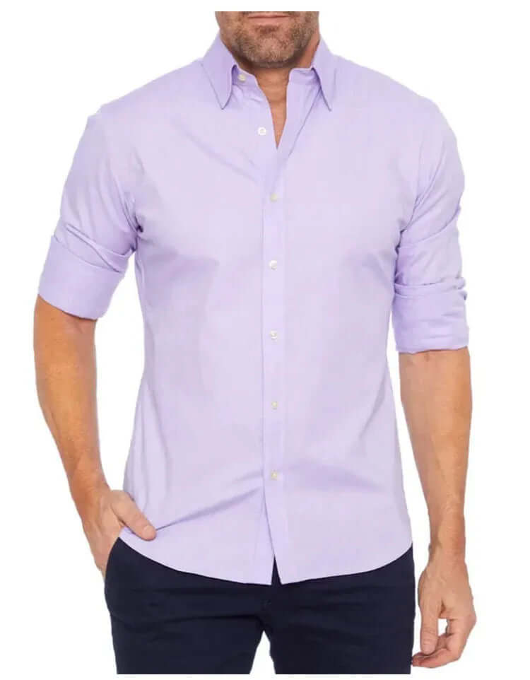 Elegantes Herren Langarm-Poloshirt mit Kragen
