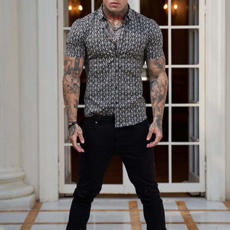 Slim-Fit Herrenhemd mit Print