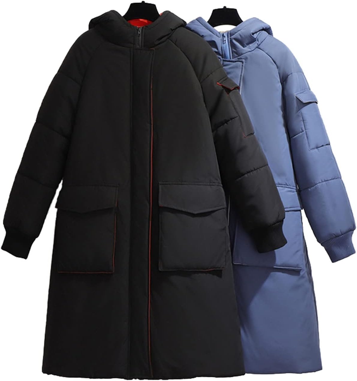 Lange wattierte Winterjacke mit Kapuze – Helena