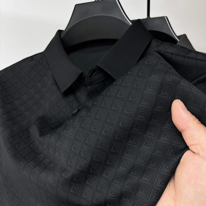 Elegantes Herren-Poloshirt mit Kreuzstichmuster