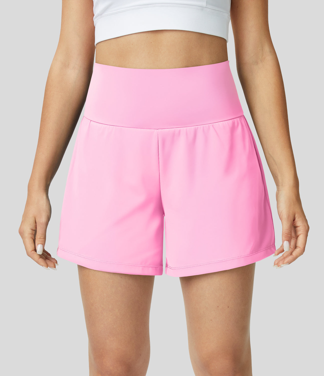 Ansley™ | 2-in-1-Yoga-Shorts mit hohem Bund, Gesäßtasche und Seitentasche