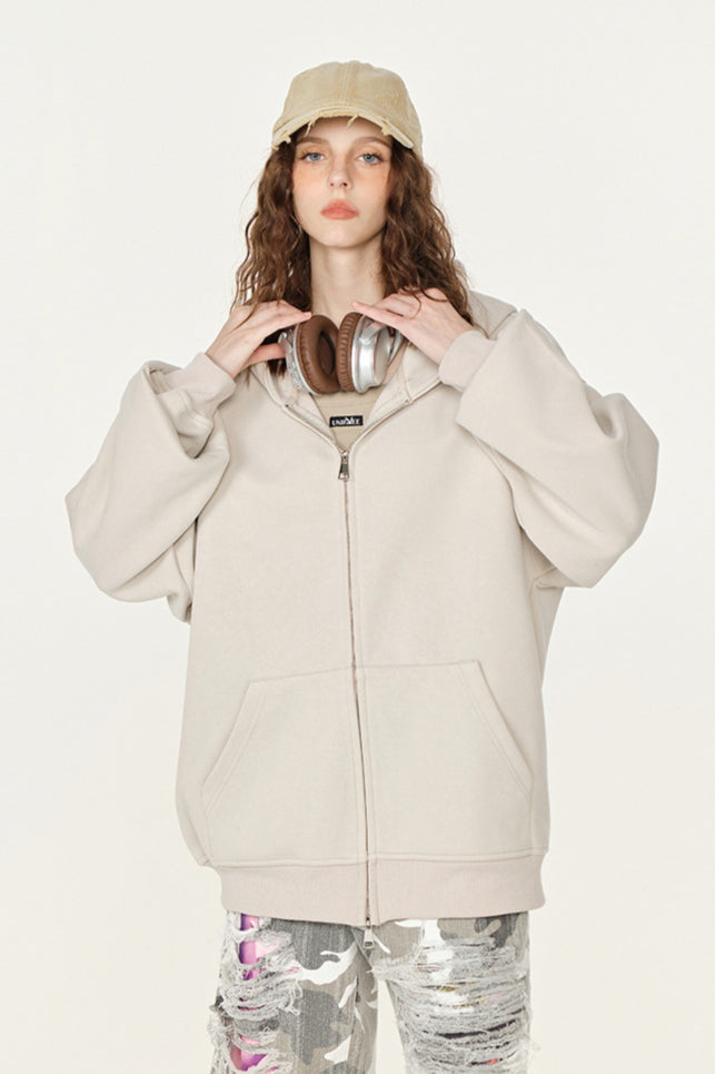 Lässiges Sweatshirt mit Kapuze und Reißverschluss