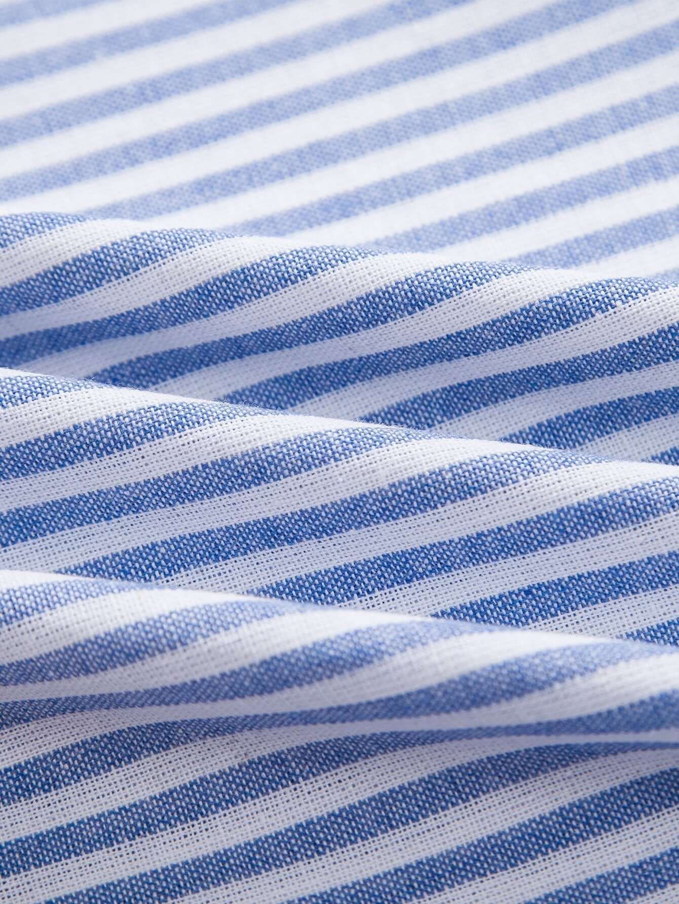 Gestreiftes Button-Down-Hemd - Baumwolle-Mix