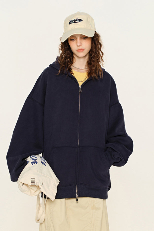 Lässiges Sweatshirt mit Kapuze und Reißverschluss