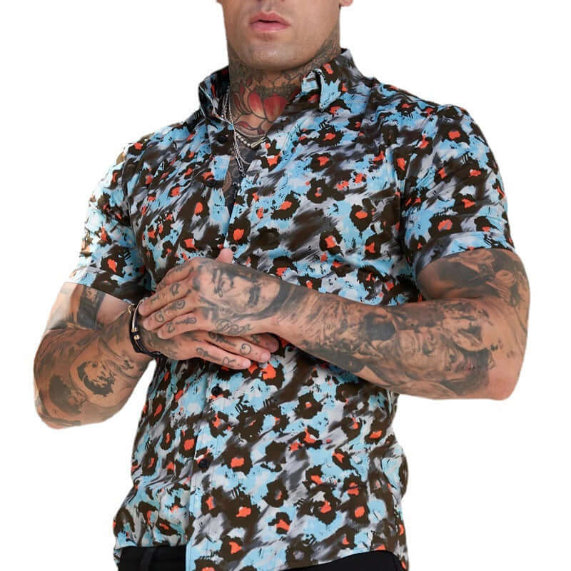 Lässiges Herren Kurzarmhemd mit exotischem Design