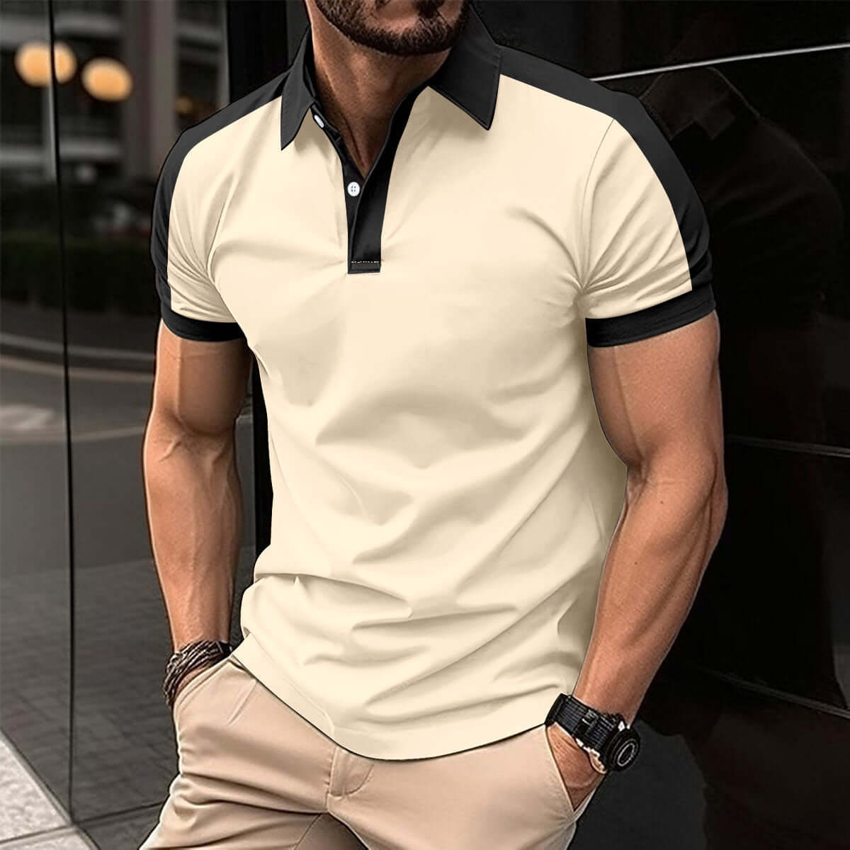 Herren Kurzarm Poloshirt - Sommerliches Casual Businesshemd
