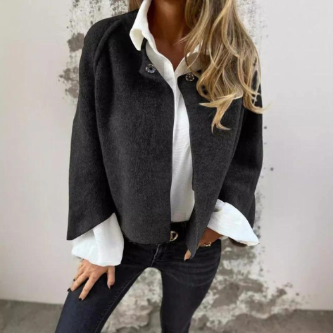Orabilla | Damen Kurze Winter Strickjacke | Ausgestellte Ärmel