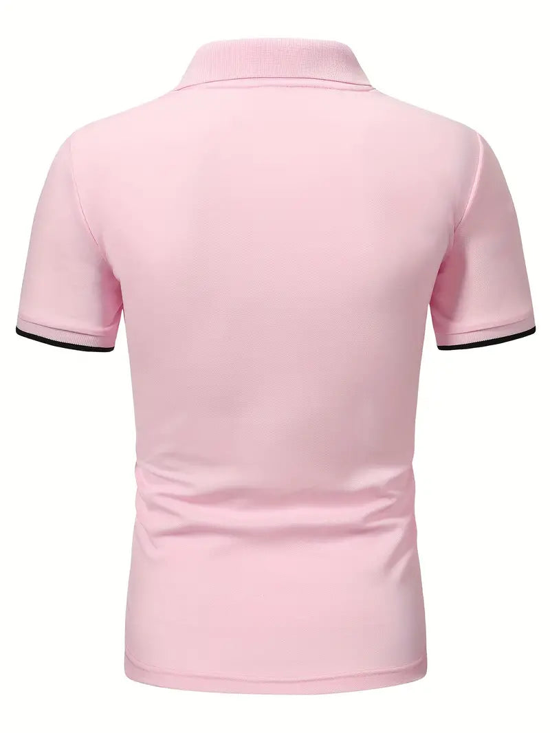 Herren Polo-Shirt mit vertikalem Retro-Streifenmuster