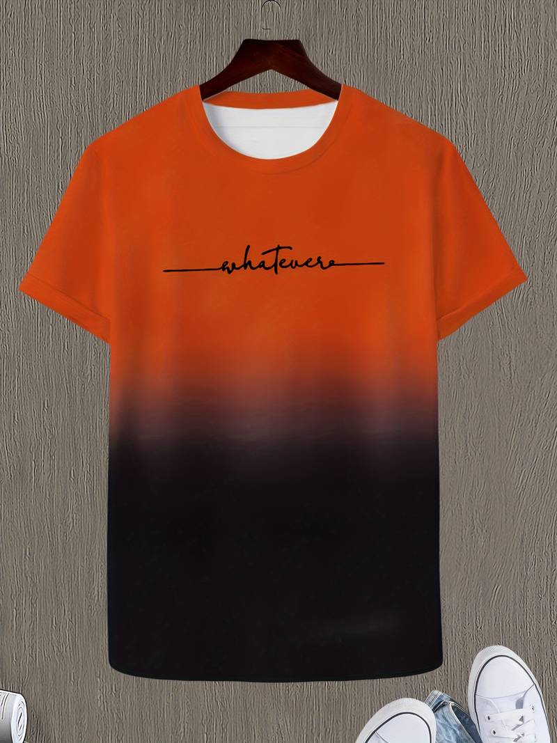 Lässiges Rundhals-T-Shirt mit Schriftzug für Herren