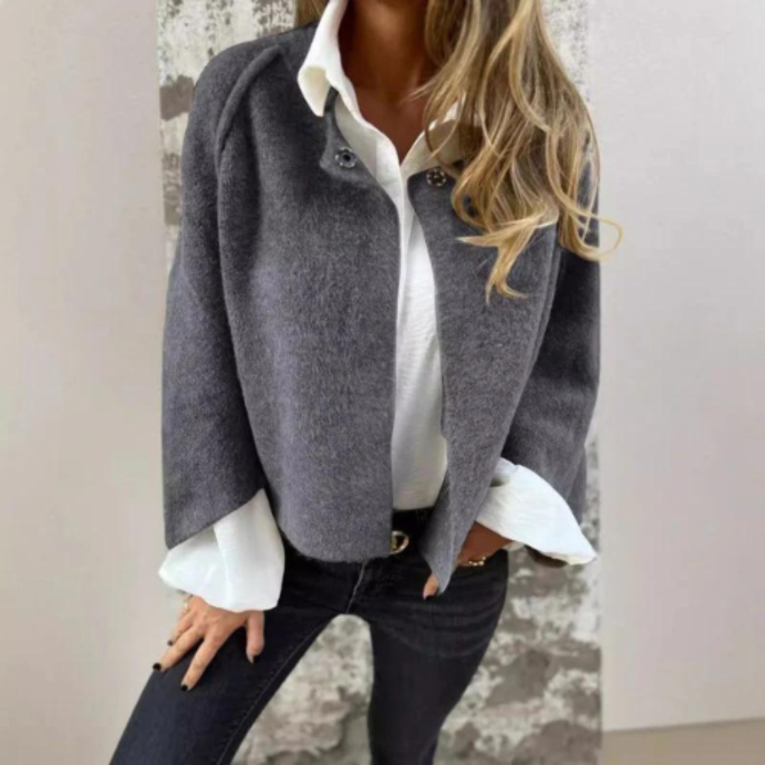 Orabilla | Damen Kurze Winter Strickjacke | Ausgestellte Ärmel
