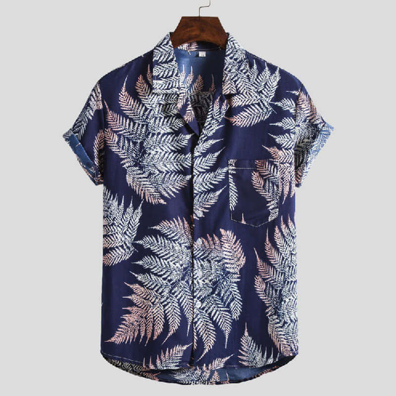 Herren Kurzarm-Hemd mit Blumenmuster