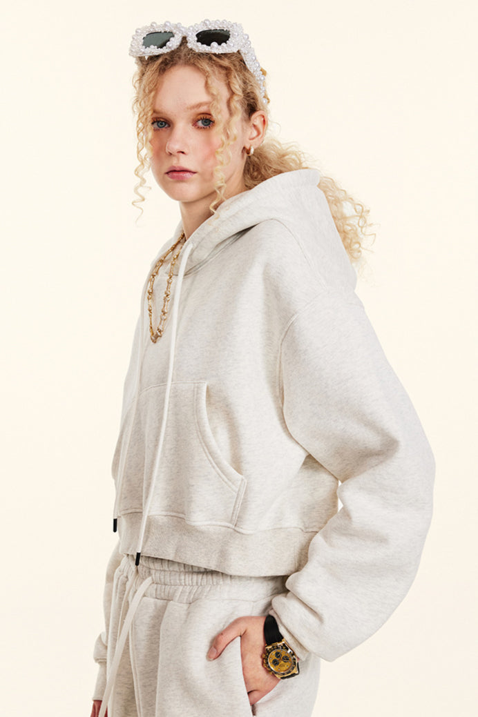 Retro Kapuzenpullover Crop Top Sweatshirt