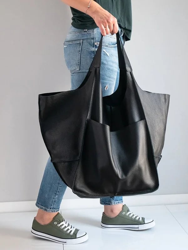 Carla™ - Neue übergroße handgefertigte Handtasche aus veganem Leder