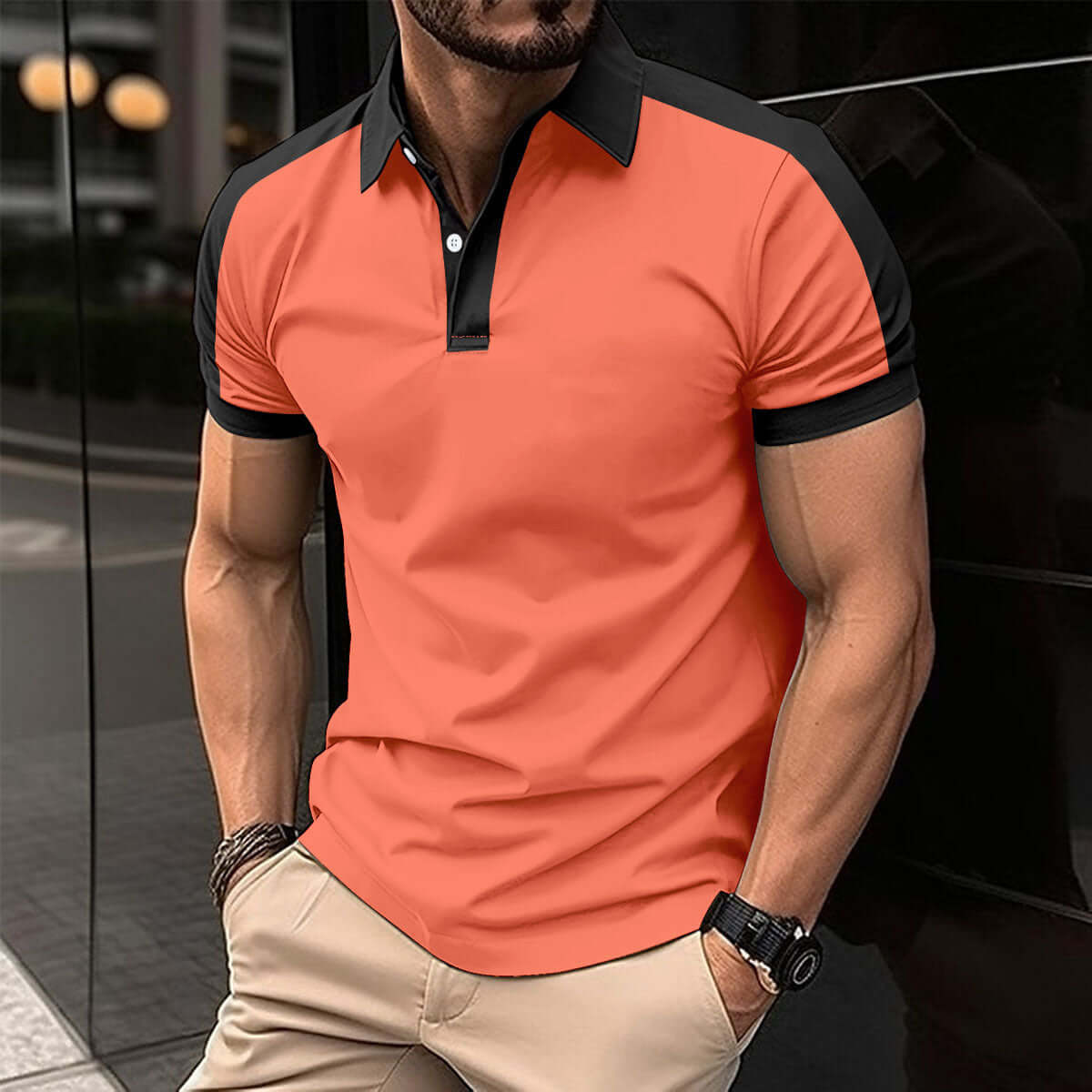 Herren Kurzarm Poloshirt - Sommerliches Casual Businesshemd