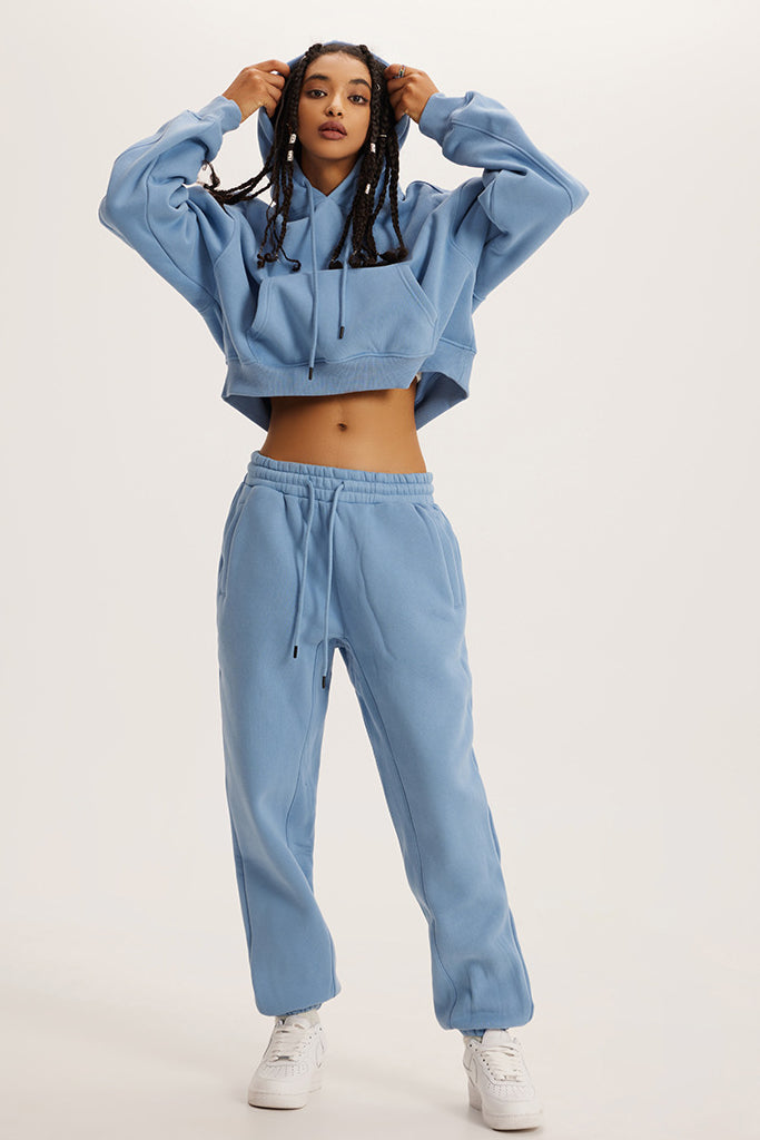 Retro Kapuzenpullover Crop Top Sweatshirt
