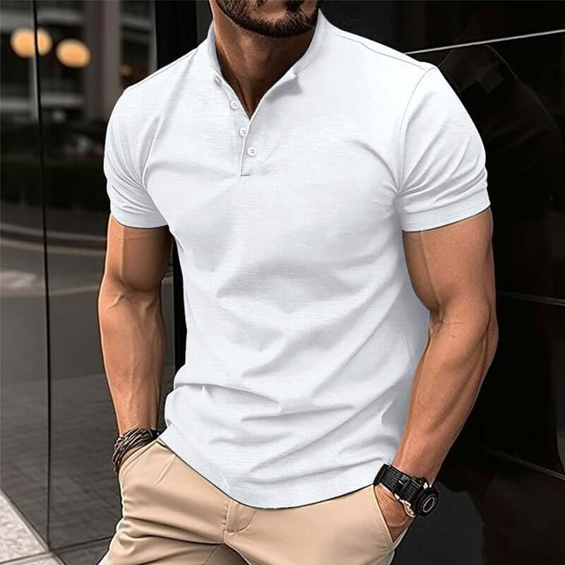 Herren Henley Poloshirt - Atmungsaktiv & Elegant