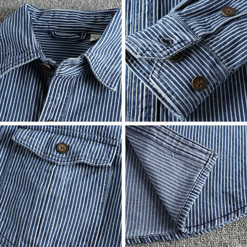 Klassisches Vintage Herren Denim Hemd