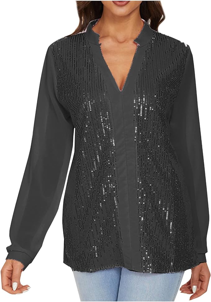 Elegante Plus-Size-Bluse mit V-Ausschnitt – Monika