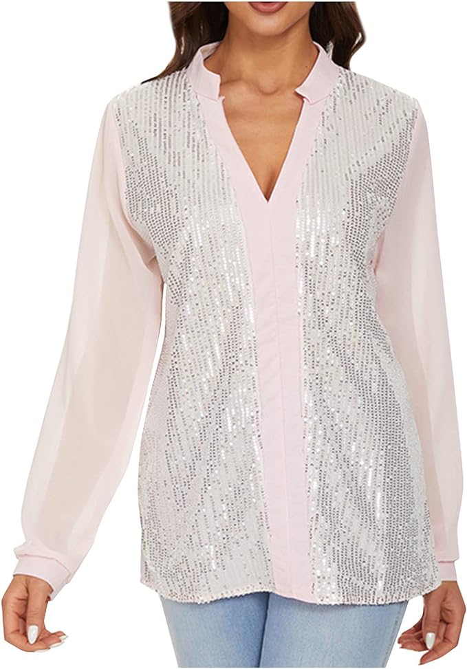 Elegante Plus-Size-Bluse mit V-Ausschnitt – Monika