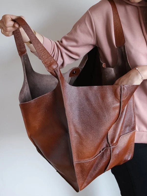 Carla™ - Neue übergroße handgefertigte Handtasche aus veganem Leder