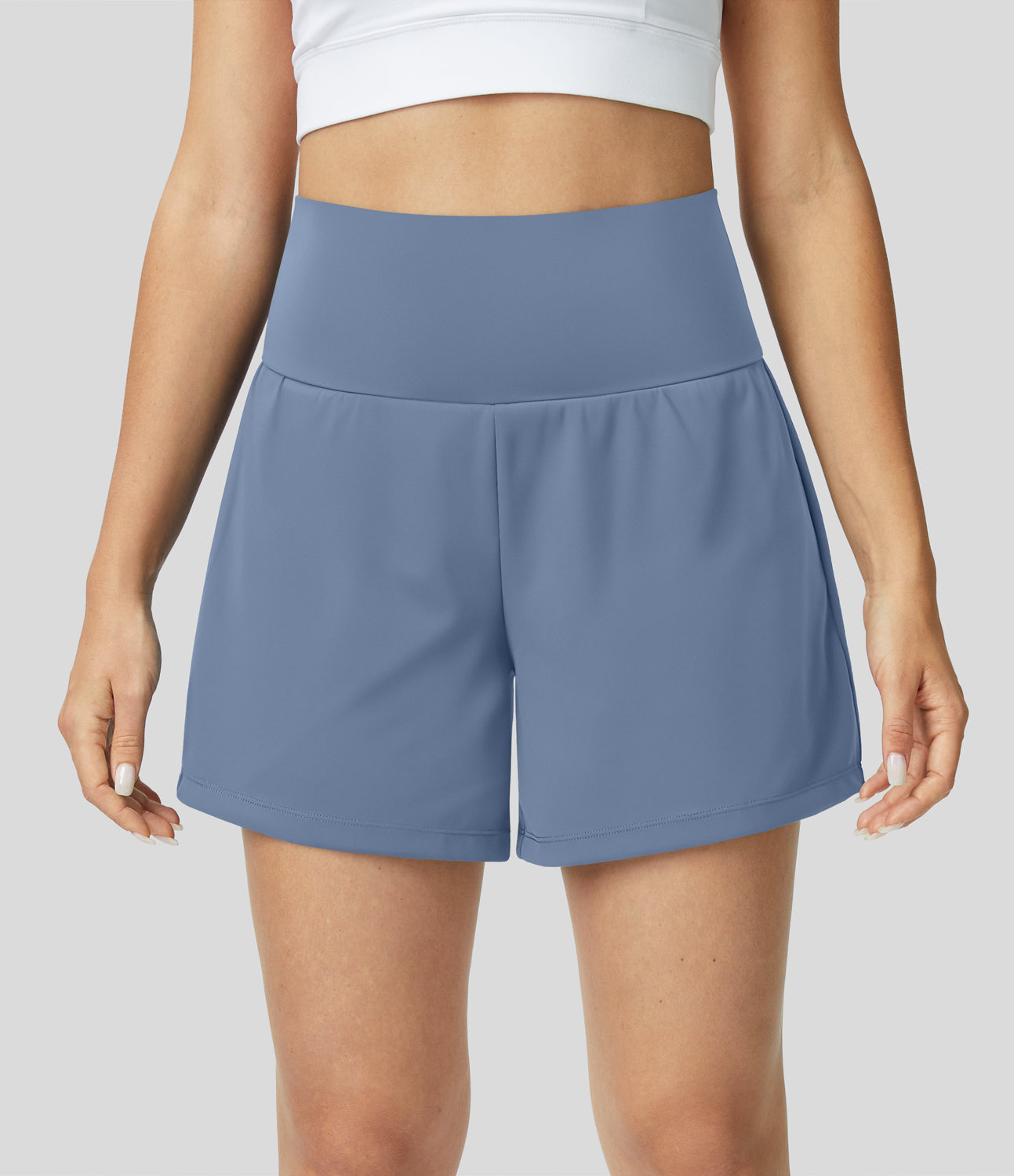 Ansley™ | 2-in-1-Yoga-Shorts mit hohem Bund, Gesäßtasche und Seitentasche