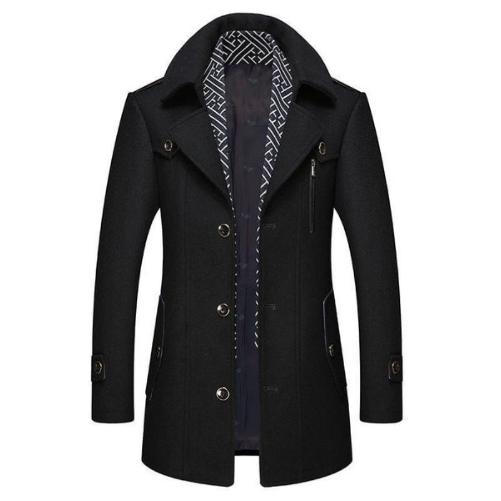 Herren Wintermantel mit Reißverschlusskragen und Slim Fit – Dan