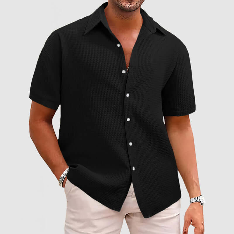 Herren Waffelstrick Hemd - Elegant & Komfortabel