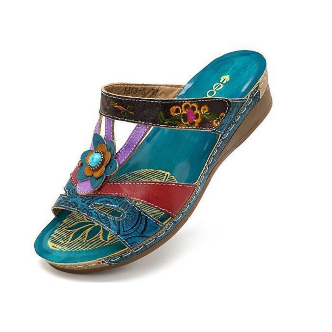 Hannah - Orthopädische Sandalen mit handgefertigten Drucken