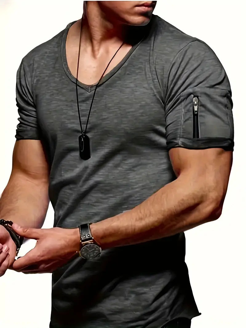 T-Shirt mit V-Ausschnitt für Herren