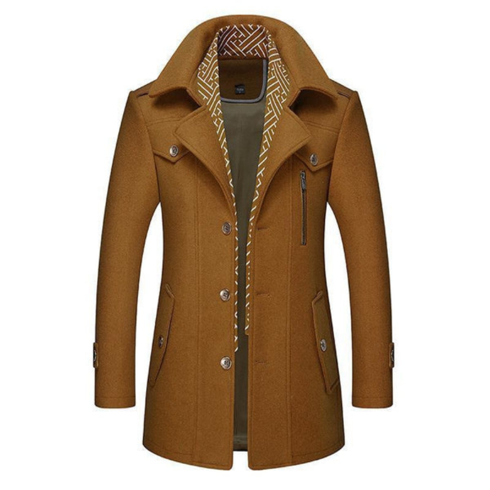 Herren Wintermantel mit Reißverschlusskragen und Slim Fit – Dan
