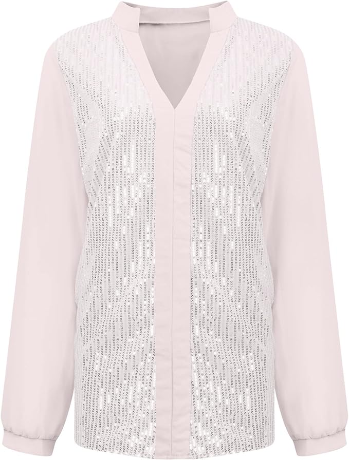 Elegante Plus-Size-Bluse mit V-Ausschnitt – Monika
