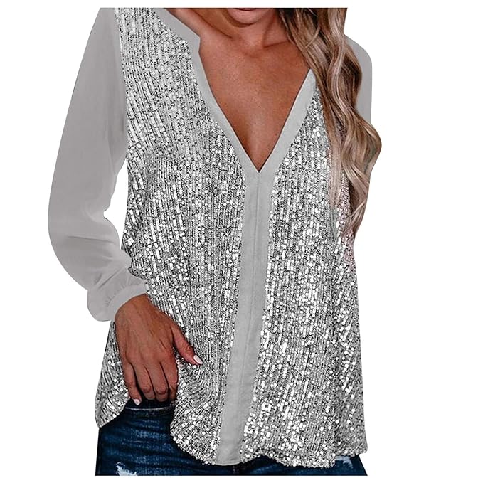 Elegante Plus-Size-Bluse mit V-Ausschnitt – Monika