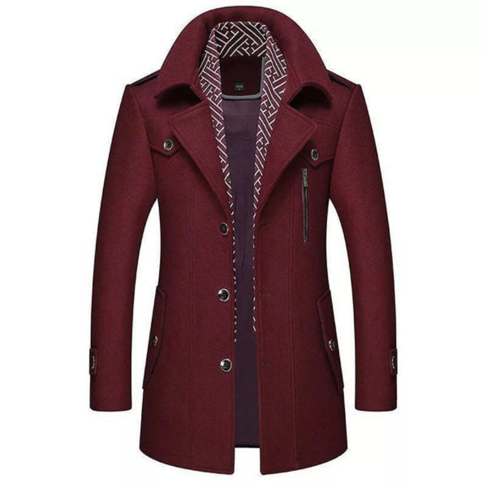 Herren Wintermantel mit Reißverschlusskragen und Slim Fit – Dan