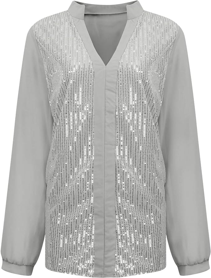 Elegante Plus-Size-Bluse mit V-Ausschnitt – Monika