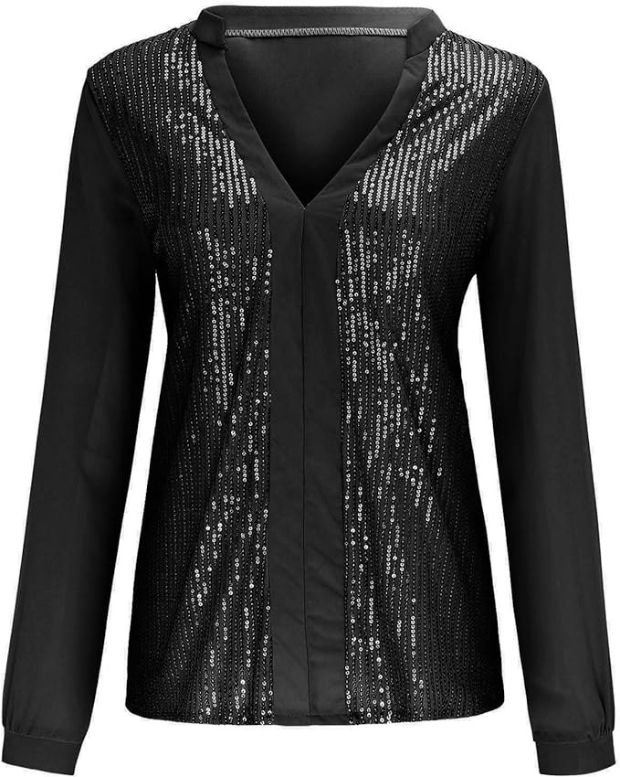 Elegante Plus-Size-Bluse mit V-Ausschnitt – Monika