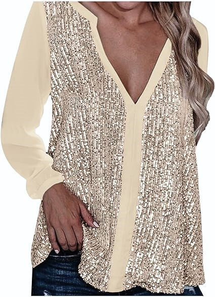 Elegante Plus-Size-Bluse mit V-Ausschnitt – Monika