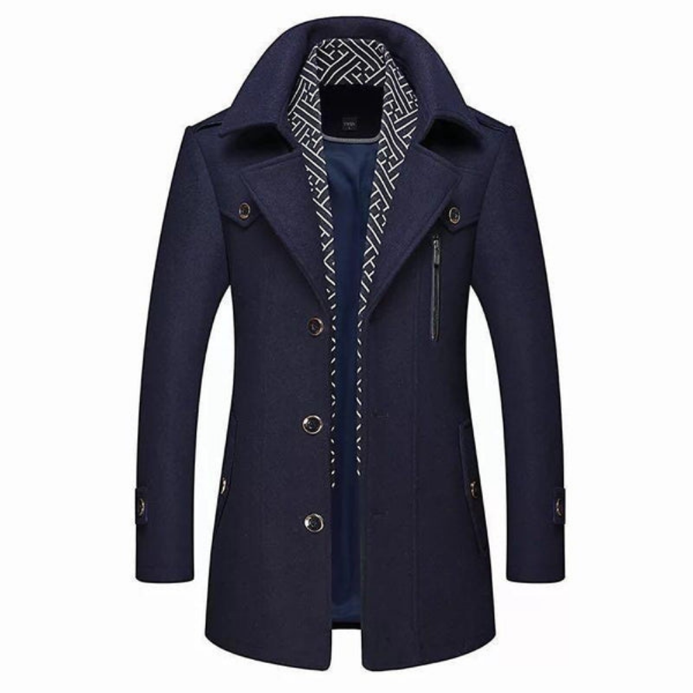 Herren Wintermantel mit Reißverschlusskragen und Slim Fit – Dan