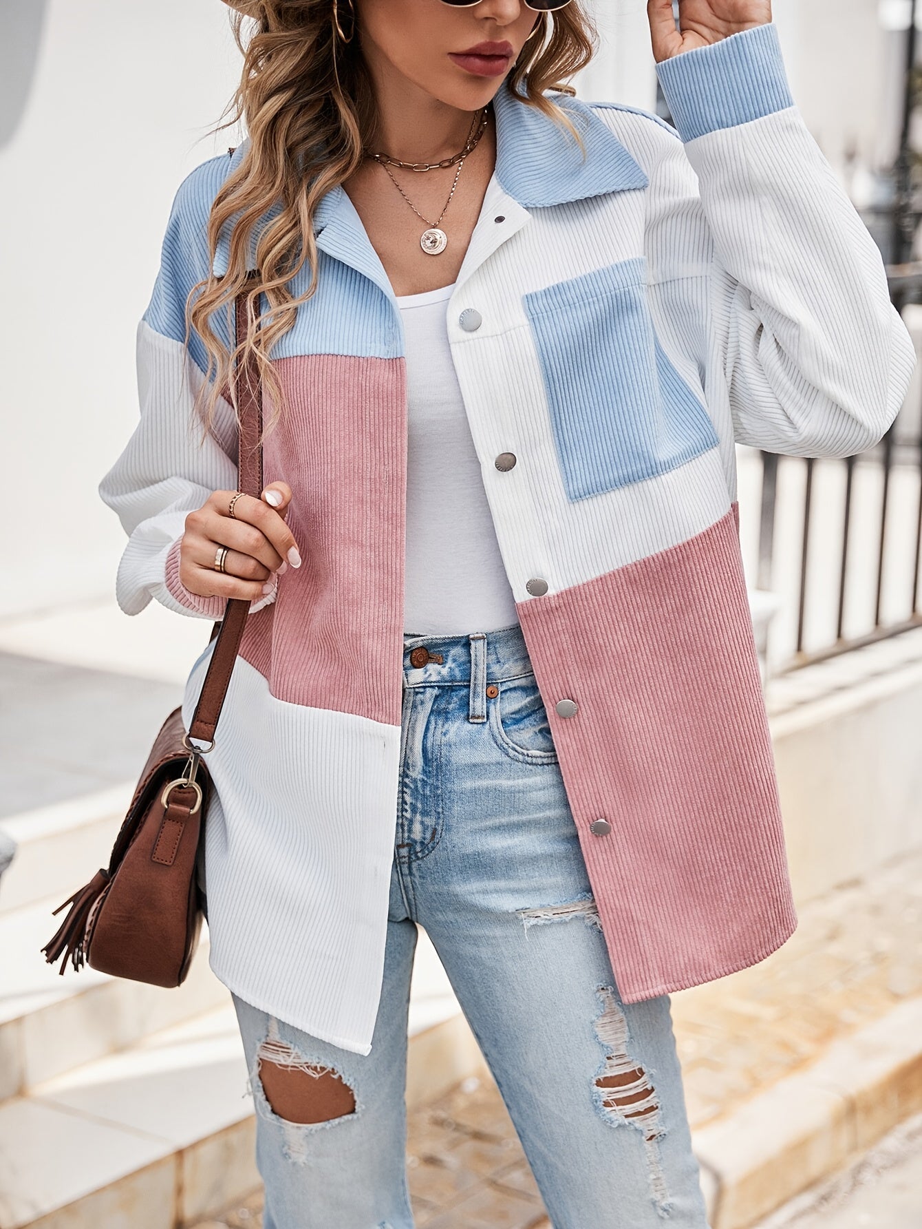 Lebendige Bluse mit Knopfleiste – Lina