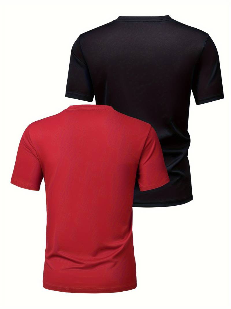 2-Teiliges, klassisches Kurzarm-T-Shirt für Herren
