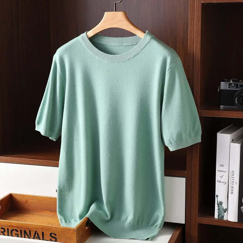 Herren Kaschmir T-Shirt, Rundhals, Weich