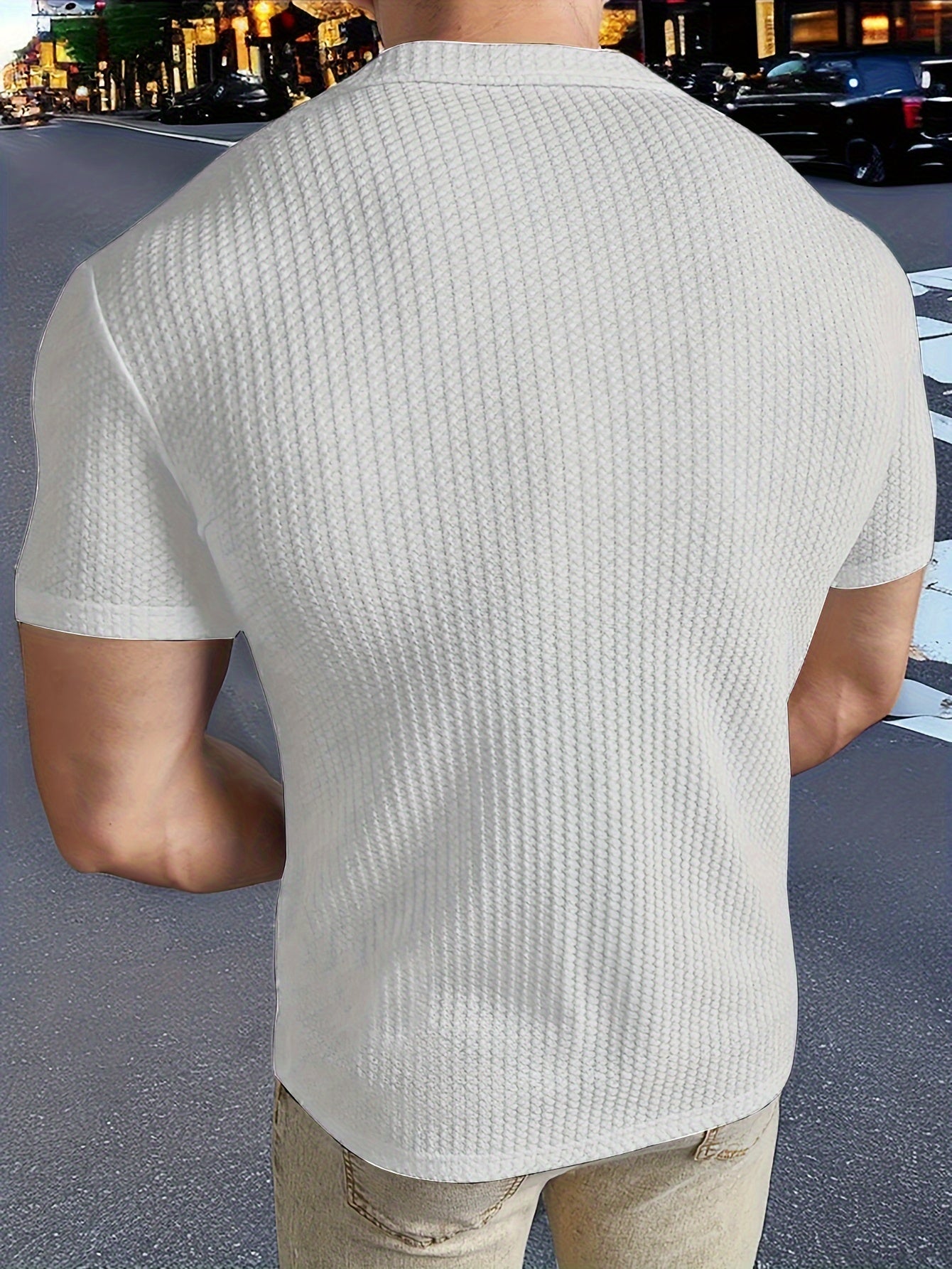 Kurzarm Herren Strickhemd Weiß Sommer Leicht – Lukas