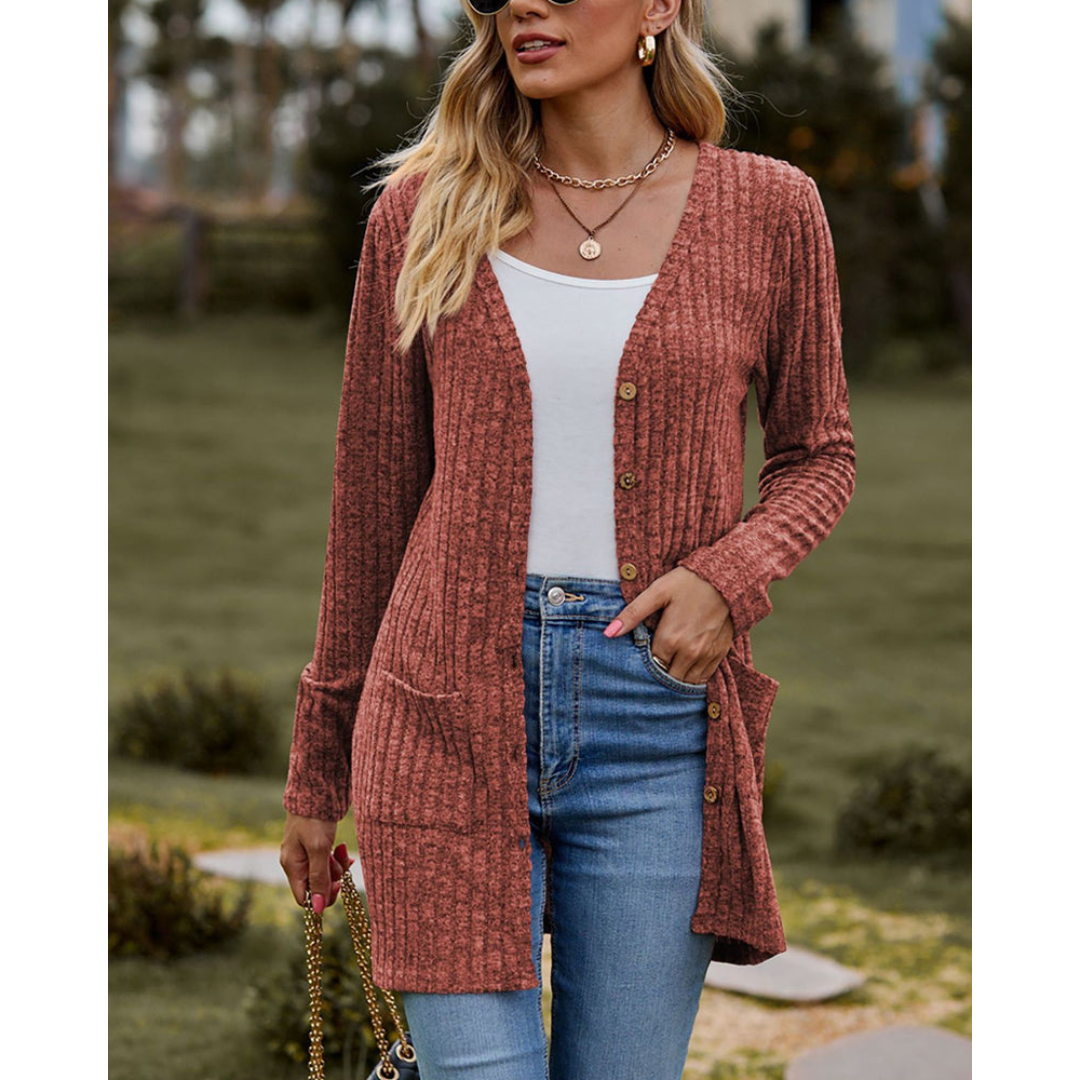 Birgita | Damen Zerrissene Strickjacke | Langarm
