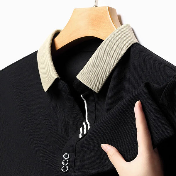 Herren Poloshirt aus Waffelstrick für Freizeit und Büro – Marco