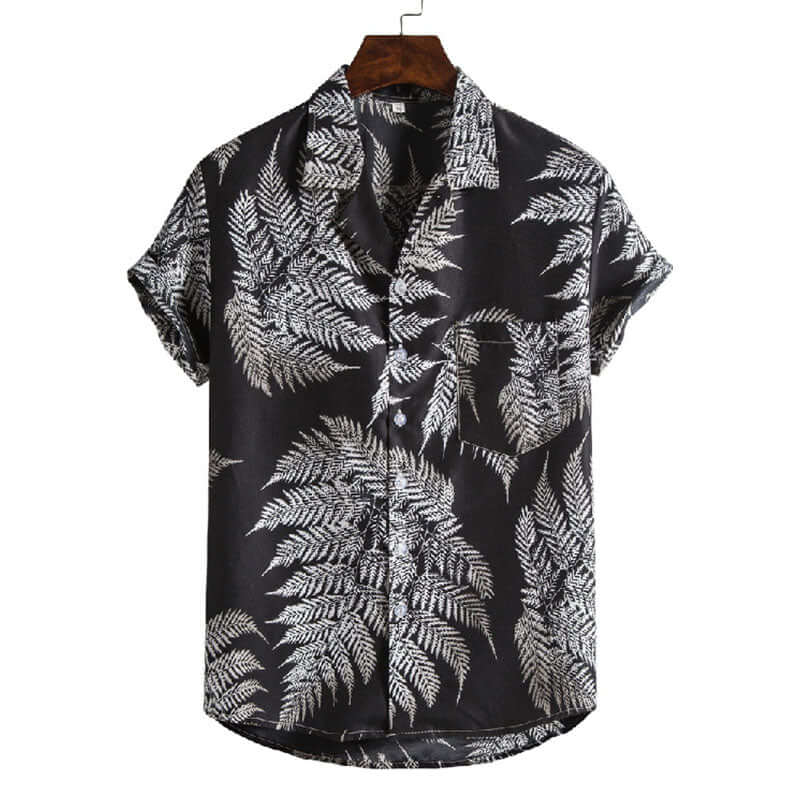 Herren Kurzarm-Hemd mit Blumenmuster