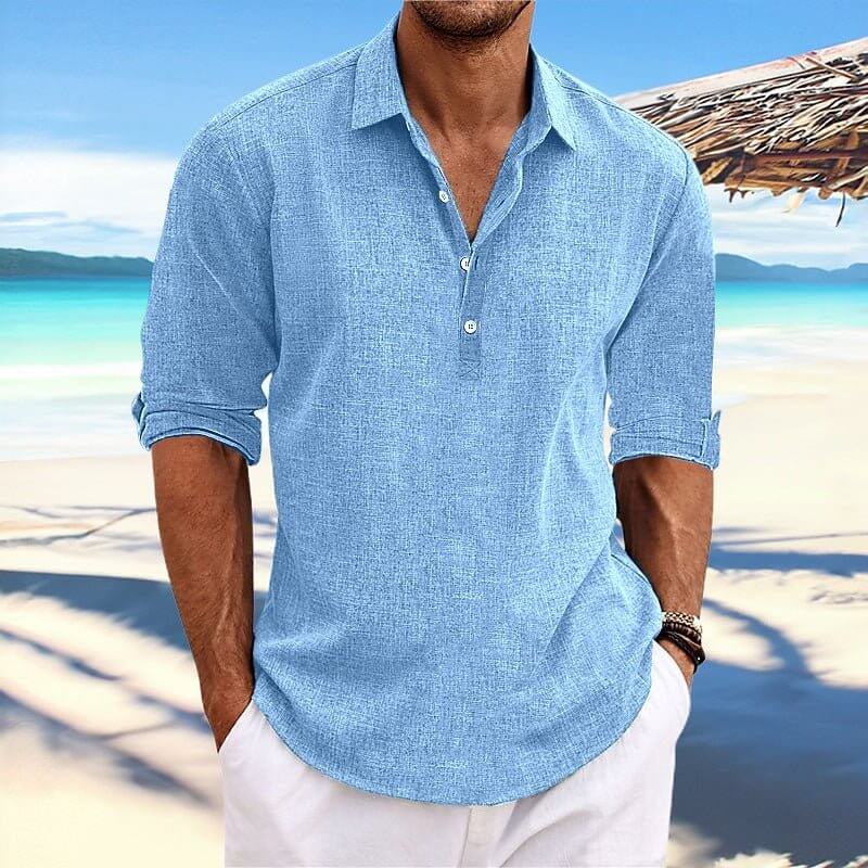 Baumwolle-Leinen-Poloshirt für Herren