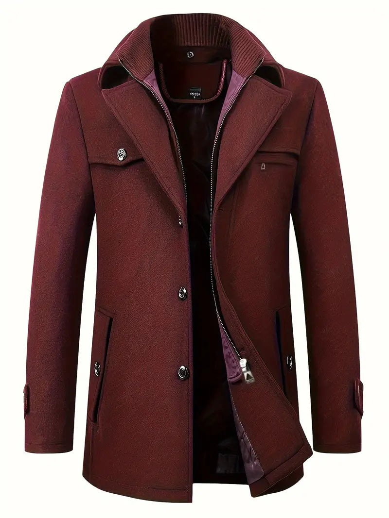 Casual Schurwollmantel für Herren – warme Jacke für den Alltag