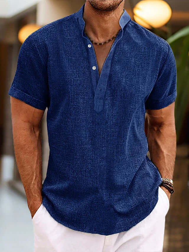 Herren-Poloshirt, bequem & hochwertig, V-Ausschnitt