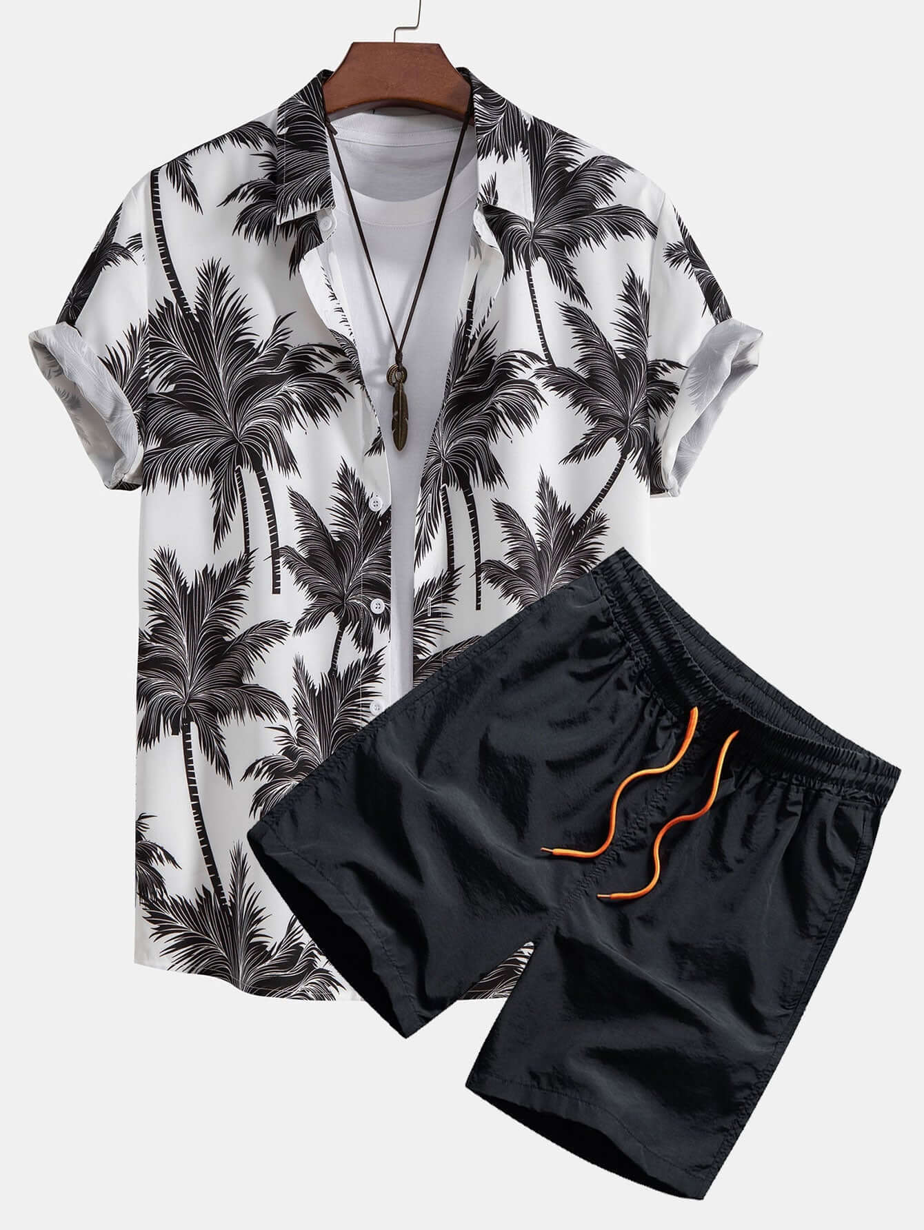 Baumdruck Hemd & Shorts Set Herren